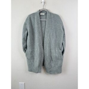 Anecdote Women Open Front Cardigan Gray Merino Yak Wool Blend Sz S Made In Spain